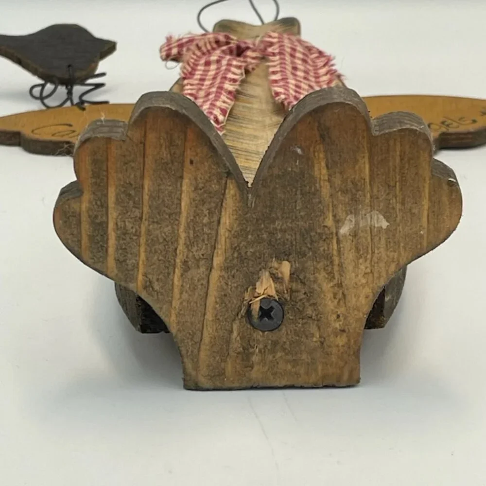 Vtg‎ Old Homestead Inc Wood Cats Are Angels Figure Hand Painted Farmhouse